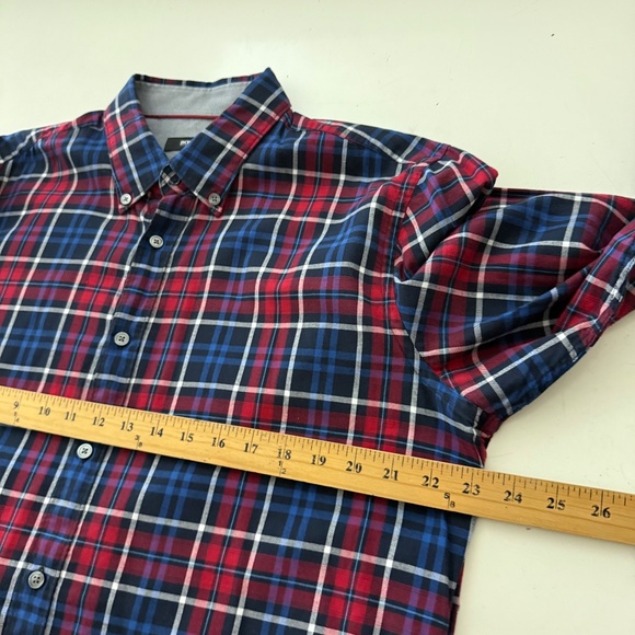 Hugo Boss Regular Fit Patriotic Tartan Plaid Long Sleeve Button Down Shirt XL - Picture 5 of 8